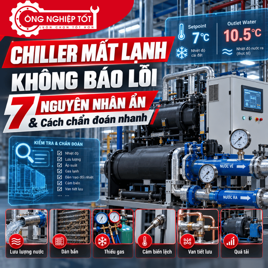 Dấu hiệu nhận biết chiller mất lạnh nhưng không báo lỗi